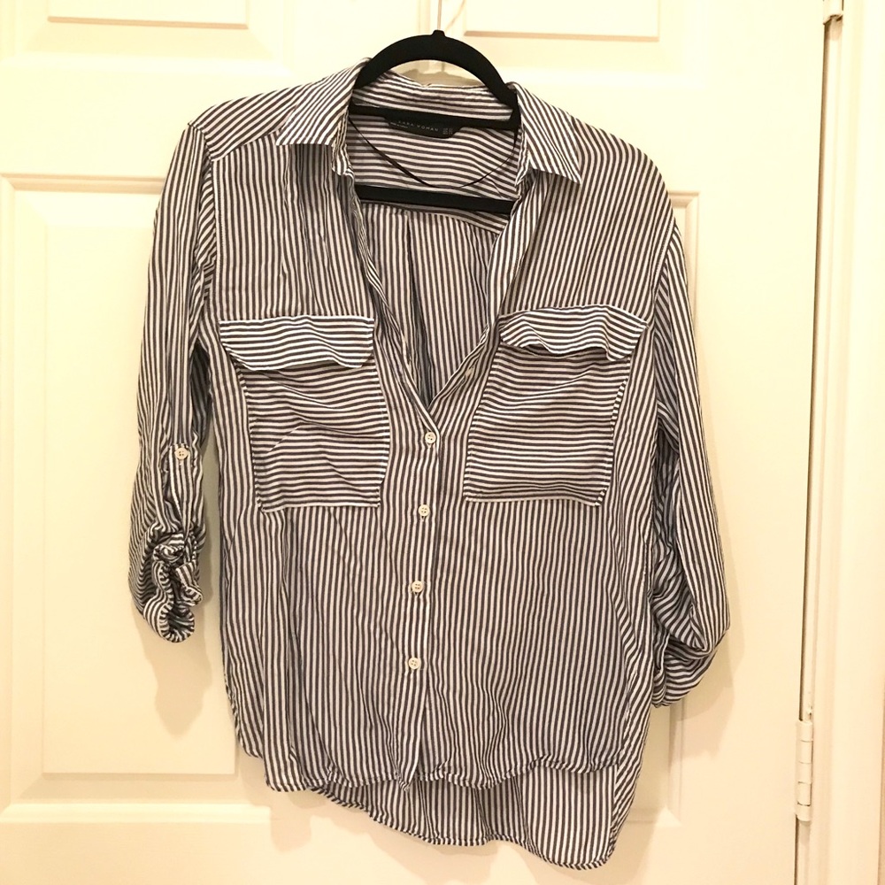 Pre loved ❤️ striped button down top from Zara